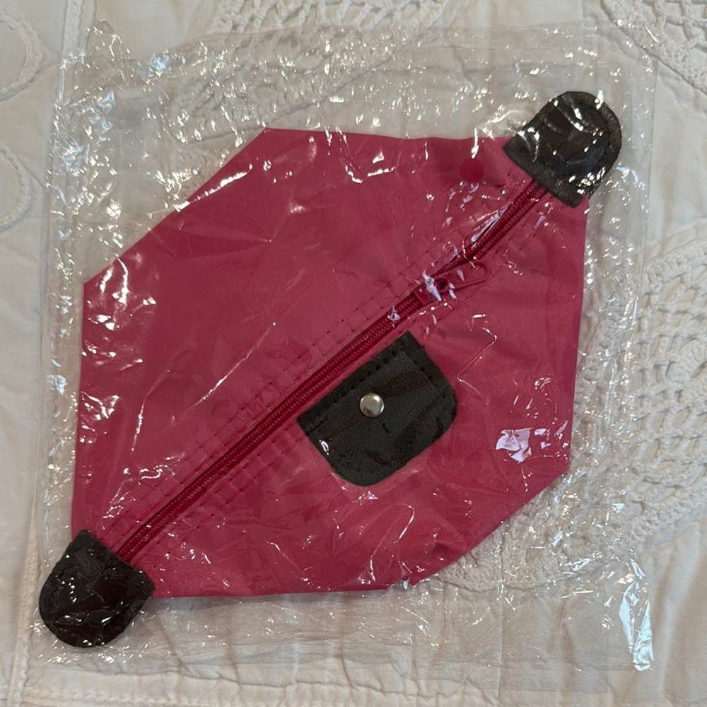 Pink and dark brown Zippered Pouch brand new in package makeup jewerly bag Y2K